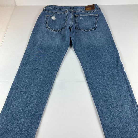 Abercrombie Fitch Jean Men 29x28* Langdon Skinny Blue Distressed Denim Tag 28x30 - Picture 9 of 16